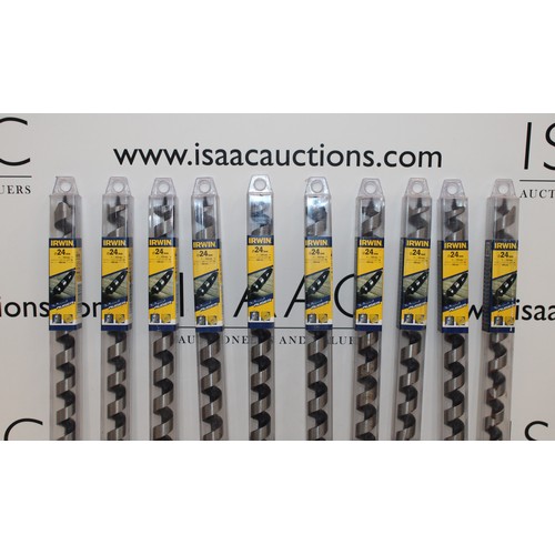 94 - Job Lot 10 x IRWIN 24mm Auger/Drill Bits AS NEW As Found