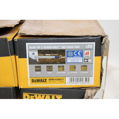 108 - Job Lot Of DEWALT BLUE-TIP 2 SCREW-BOLT Hex Head Zinc AS NEW AF COLLECTION ONLY FROM BRAINTREE ESSEX... 