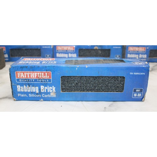 117 - Job Lot 7 x Faithfull RUBBING BRICK Plain Silicon Carbide AS NEW AF FROM BRAINTREE ESSEX CM7 2DG
