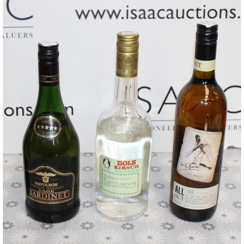 258 - Six Various Bottles, Including1 Litre Of Dry Sack Amontillado Sherry, Royal Celebration Ale, Polska ... 
