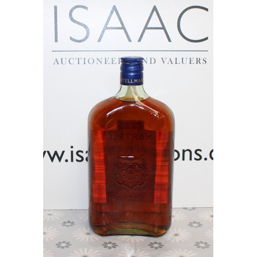 261 - 1 x Bottle Of Three Stars MARTELL Cognac, 26.2/3fl.ozs, 70% Proof 1970's Collection Only ID Upon Col... 