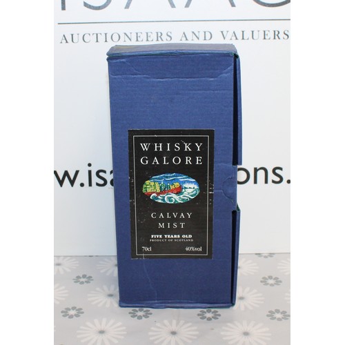 262 - 1 x Boxed Bottle Of Whisky Galore Calvay Mist Five Years Old, 70cl, 40% Proof Collection Only ID Upo... 