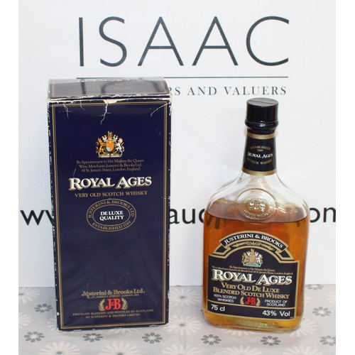 263 - 1 x Boxed Bottle Of Royal Ages De Luxe Very Old Scotch Whisky, 75cl, 43% Proof 1980's Collection Onl... 