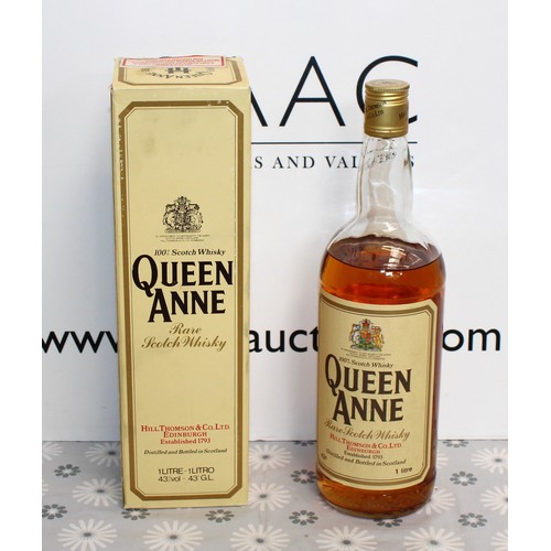 264 - 1 x Boxed Bottle Of 1 Litre Queen Anne RARE Scotch Whisky, 43% Proof 1980's Collection Only ID Upon ... 