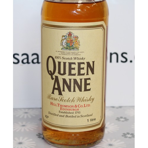 264 - 1 x Boxed Bottle Of 1 Litre Queen Anne RARE Scotch Whisky, 43% Proof 1980's Collection Only ID Upon ... 