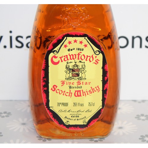 265 - 1 x Boxed Bottle Of Crawford's Five Star Scotch Whisky, 26.2/3fl.ozs, 70% Proof 1970's Collection On... 