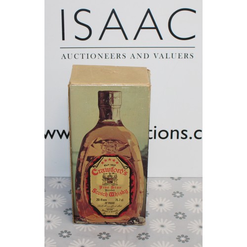 265 - 1 x Boxed Bottle Of Crawford's Five Star Scotch Whisky, 26.2/3fl.ozs, 70% Proof 1970's Collection On... 
