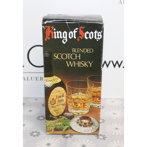 273 - 1 x Boxed Bottle Of King Of Scots Blended Scotch Whisky, 75cl, 43% Proof, 1980's Collection Only ID ... 