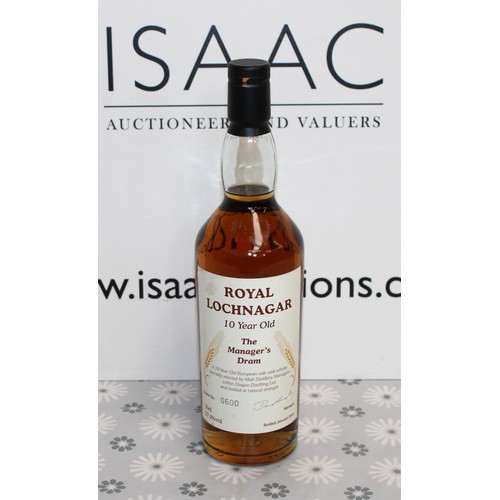 274 - 1 x Bottle Of Royal Lochnagar The Managers Dram 10 Year Old No:600 70cl, 57.2% Proof Bottled In 2006... 