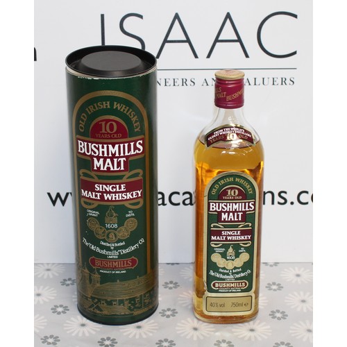 275 - 1 x Tubed Bottle Of Bushmills Single Malt Irish Whisky, 75cl, 43% Proof 1980's Collection Only ID Up... 