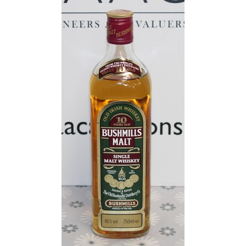 275 - 1 x Tubed Bottle Of Bushmills Single Malt Irish Whisky, 75cl, 43% Proof 1980's Collection Only ID Up... 