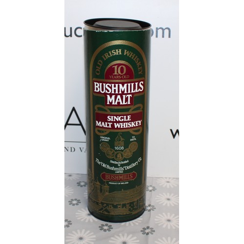 275 - 1 x Tubed Bottle Of Bushmills Single Malt Irish Whisky, 75cl, 43% Proof 1980's Collection Only ID Up... 