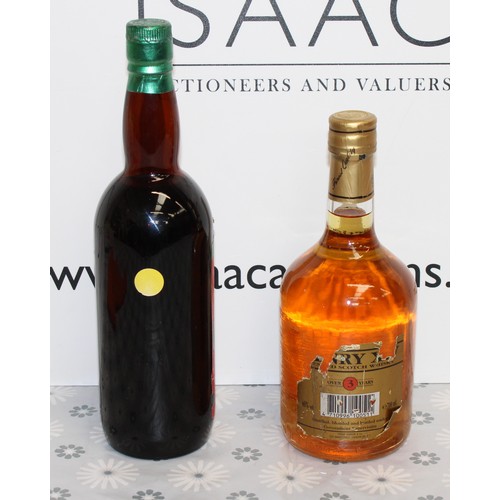 298 - 2 x Bottles One Is HENRY XIV Blended Scotch Whisky 700ml 40% Proof 1990's And One Bottle Of Marsala ... 