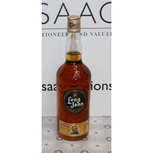 280 - 1 x Bottle Long John Scotch Whisky, 26.2/3fl.ozs 70% Proof 1970's Collection Only ID Upon Collection