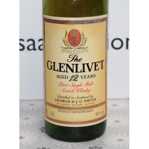 281 - 1 x Bottle Boxed The Glenlivet Aged 12 Years Pure Malt Whisky, 75cl, 40% Proof 1980,s Collection Onl... 