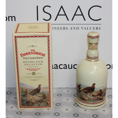 284 - 1 x Bottle Boxed The Famous Grouse Highland Decanter Finest Scotch Whisky 70cl 40% 1980's Collection... 