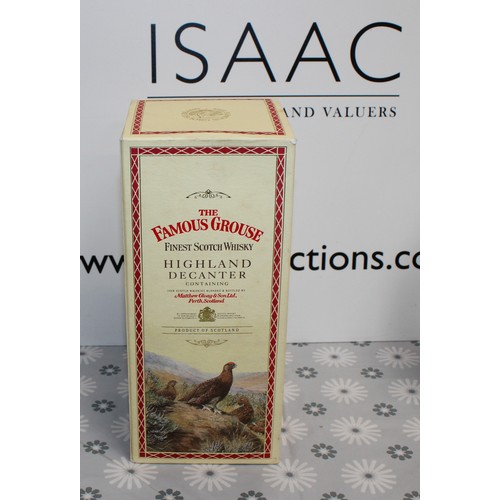 284 - 1 x Bottle Boxed The Famous Grouse Highland Decanter Finest Scotch Whisky 70cl 40% 1980's Collection... 