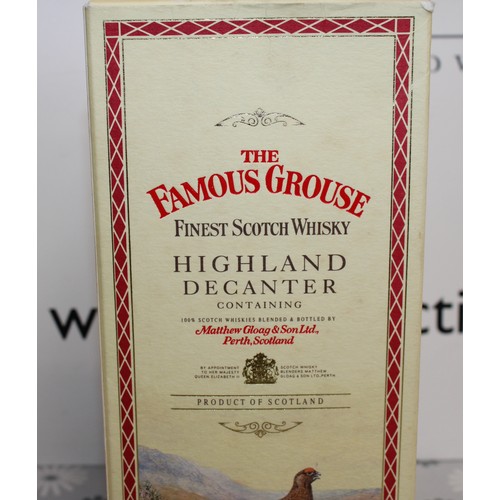 284 - 1 x Bottle Boxed The Famous Grouse Highland Decanter Finest Scotch Whisky 70cl 40% 1980's Collection... 