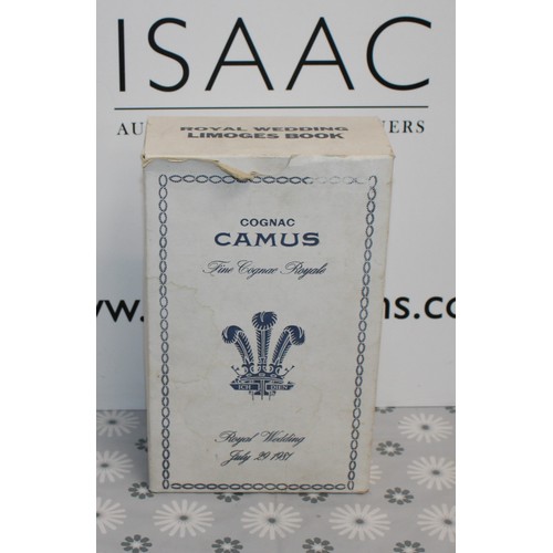 285 - 1 x Boxed Ceramic Bottle Of Limoges Camus Royal Wedding July 29th 1981 Book Flask, La Grande Marque ... 