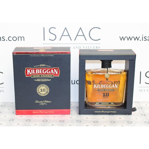 286 - 1 x Boxed Bottle KILBEGGAN Irish Whisky, 18 Years Old Bottled 2011, 70cl, 40% Collection Only ID Upo... 