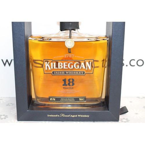 286 - 1 x Boxed Bottle KILBEGGAN Irish Whisky, 18 Years Old Bottled 2011, 70cl, 40% Collection Only ID Upo... 