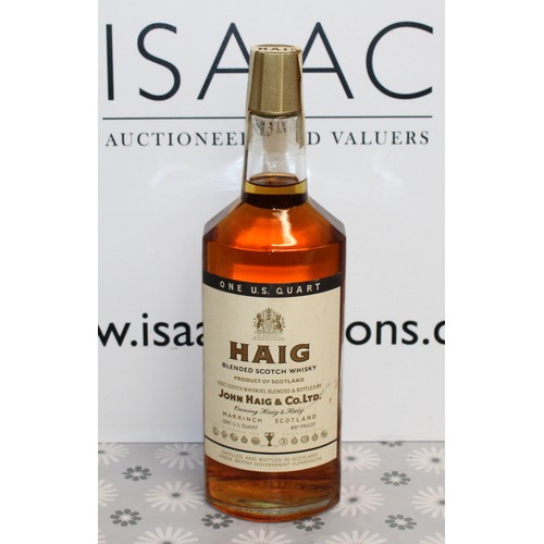 288 - 1 x Bottle Of HAIG Blended Scotch Whisky One US Quart 86% Proof 1970's Collection Only ID Upon Colle... 
