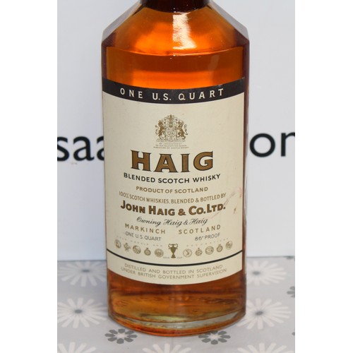 288 - 1 x Bottle Of HAIG Blended Scotch Whisky One US Quart 86% Proof 1970's Collection Only ID Upon Colle... 
