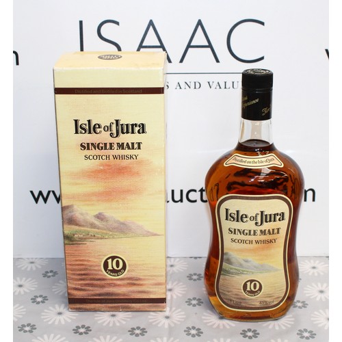291 - 1 x Litre Bottle Isle Of Jura Single Malt Scotch Whisky 10 Years Old 43% Proof 1980's Collection Onl... 