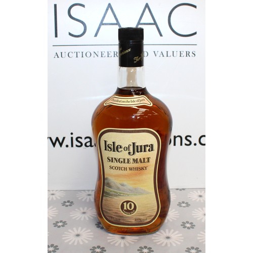 291 - 1 x Litre Bottle Isle Of Jura Single Malt Scotch Whisky 10 Years Old 43% Proof 1980's Collection Onl... 