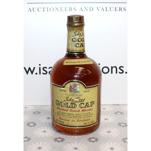 295 - 1 x Bottle John Begg Gold Cap Blended Scotch Whisky 1960's  70% Proof 26.2/3 Fl OZs Collection Only ... 