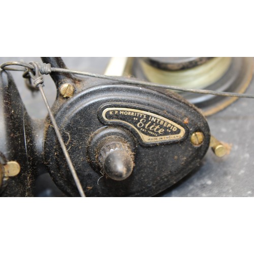 235 - A Selection Of Fishing Items Including: Floats/Line And Reels Etc Inside A British Army Canvas Bag A... 
