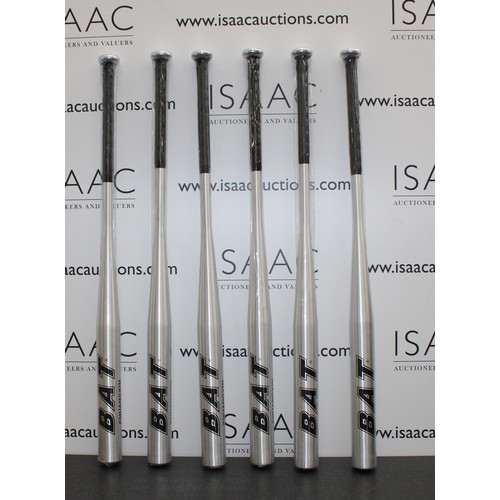 204 - 6 x Aluminium Base Ball Bats 34in AS Found