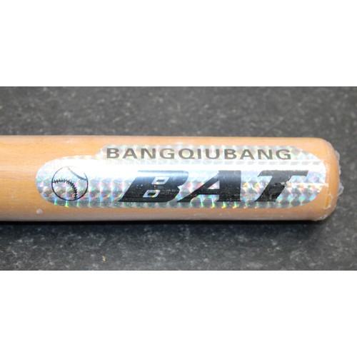 201 - 5 x Wooden Baseball Bats With 5 x Balls As Found