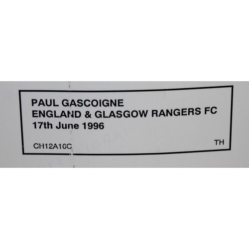 236 - PAUL GASCOIGNE ENGLAND & GLASGOW RANGERS FC 17TH JUNE 1996 OFFICAL PHOTO 8 X 10 WITH THE FA CUP FINA... 