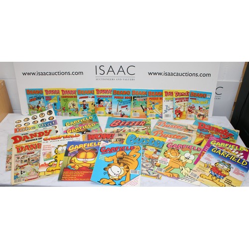 242 - A Quantity Of Comic Books Including, Beano, Dandy, Garfield, Buster Etc AF
