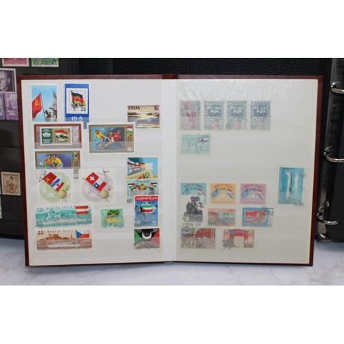 220 - 4 x Worldwide Stamp Albums Containing Franked And Unfranked Stamps AF