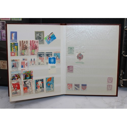 220 - 4 x Worldwide Stamp Albums Containing Franked And Unfranked Stamps AF