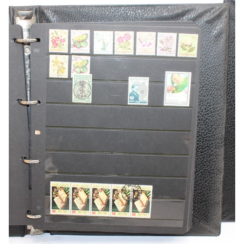 220 - 4 x Worldwide Stamp Albums Containing Franked And Unfranked Stamps AF