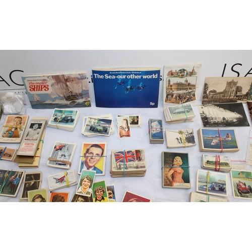 244 - A Quantity Of Cigarette Cards, Postcards Etc As Found