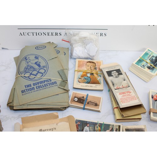 244 - A Quantity Of Cigarette Cards, Postcards Etc As Found