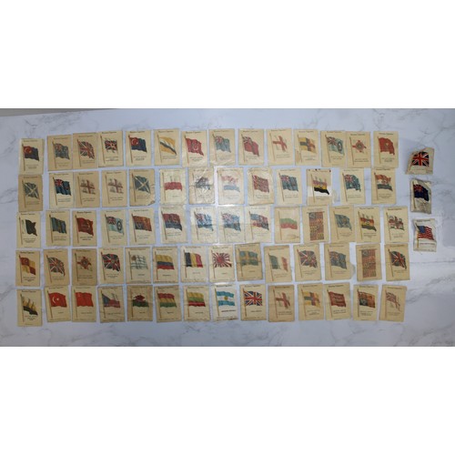 245 - A Quantity Of Vintage Kensitas Cigarette Silk Cards Approximately 70, Depicting World Flags  As Foun... 