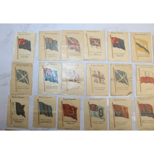 245 - A Quantity Of Vintage Kensitas Cigarette Silk Cards Approximately 70, Depicting World Flags  As Foun... 