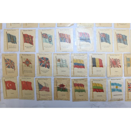 245 - A Quantity Of Vintage Kensitas Cigarette Silk Cards Approximately 70, Depicting World Flags  As Foun... 