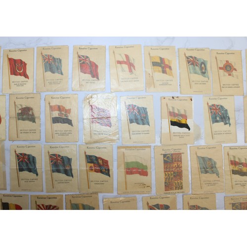 245 - A Quantity Of Vintage Kensitas Cigarette Silk Cards Approximately 70, Depicting World Flags  As Foun... 