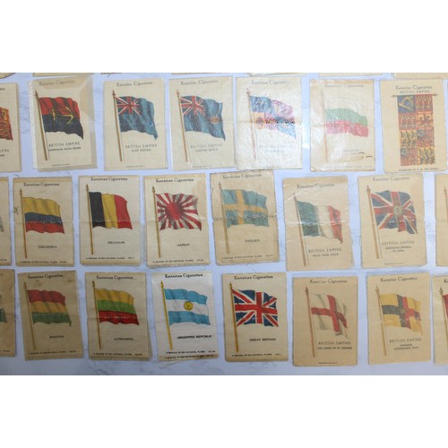 245 - A Quantity Of Vintage Kensitas Cigarette Silk Cards Approximately 70, Depicting World Flags  As Foun... 
