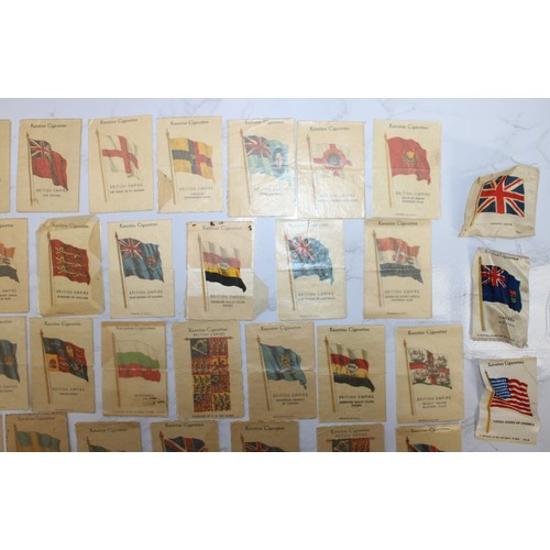 245 - A Quantity Of Vintage Kensitas Cigarette Silk Cards Approximately 70, Depicting World Flags  As Foun... 