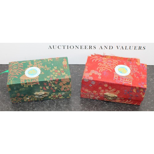 183 - 2 x Decorative Boxed Vintage Chinese Baoding/Meditation Balls Featuring Enamelled Dragon Design As F... 