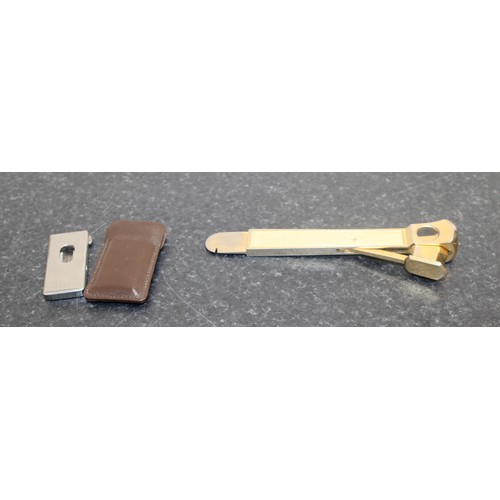 246 - 2 x Vintage Cigar Cutters 1: Pfeilring Of Solingen Germany 2: Diehl In A Small Leather Case