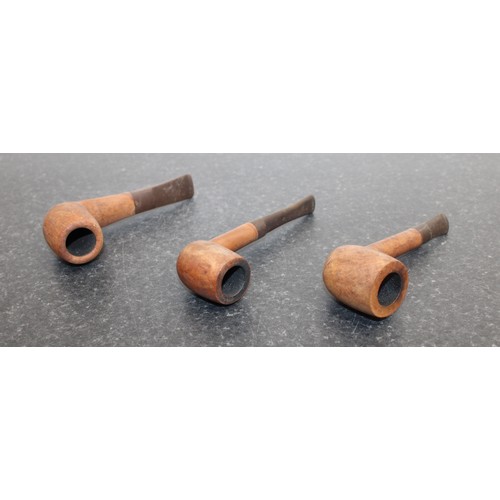 247 - 3 x Collectable Vintage Tobacco Pipes As Shown Longest: 13cm