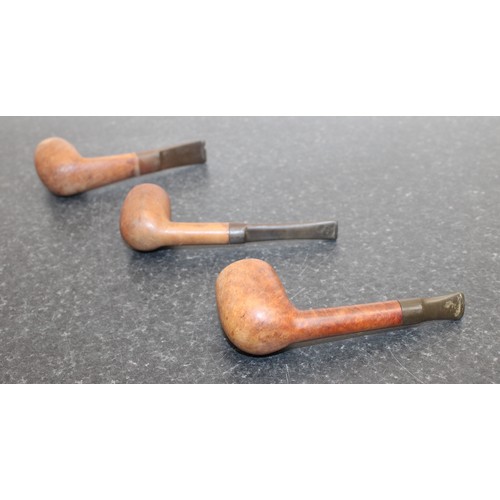 247 - 3 x Collectable Vintage Tobacco Pipes As Shown Longest: 13cm